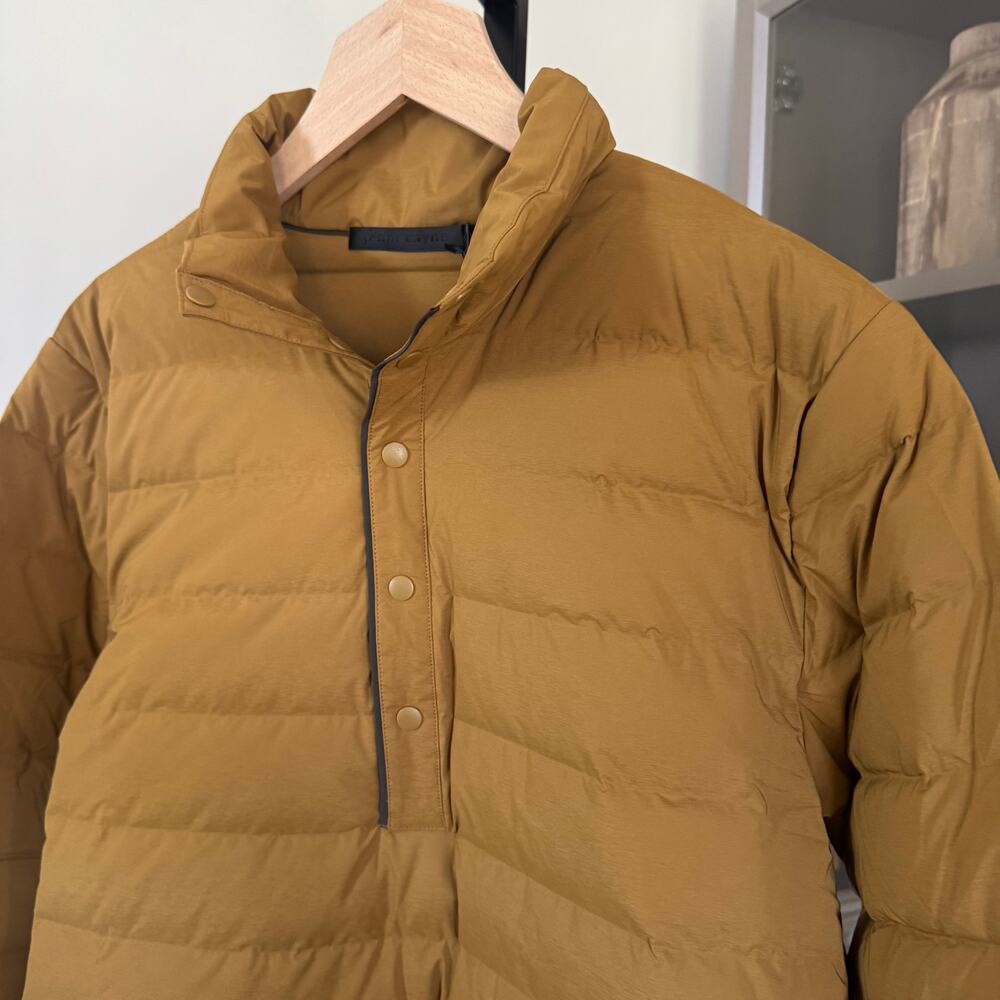 Jenni Kayne Down Pullover Bronze Puffer Jacket S NEW Tan Anorak Half Snap Quilt - Picture 2 of 6